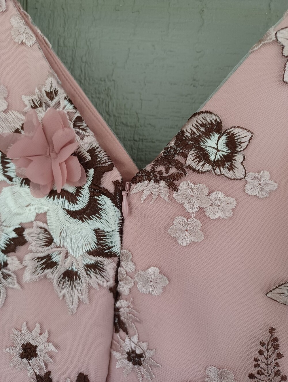 Dress The Population Nellie Floral Embroidered Dress Size S Wedding Guest V Neck - Picture 12 of 14